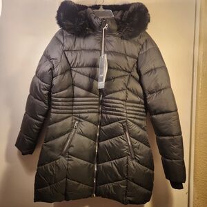 Novish Puffer Coat with Black Fur Hood